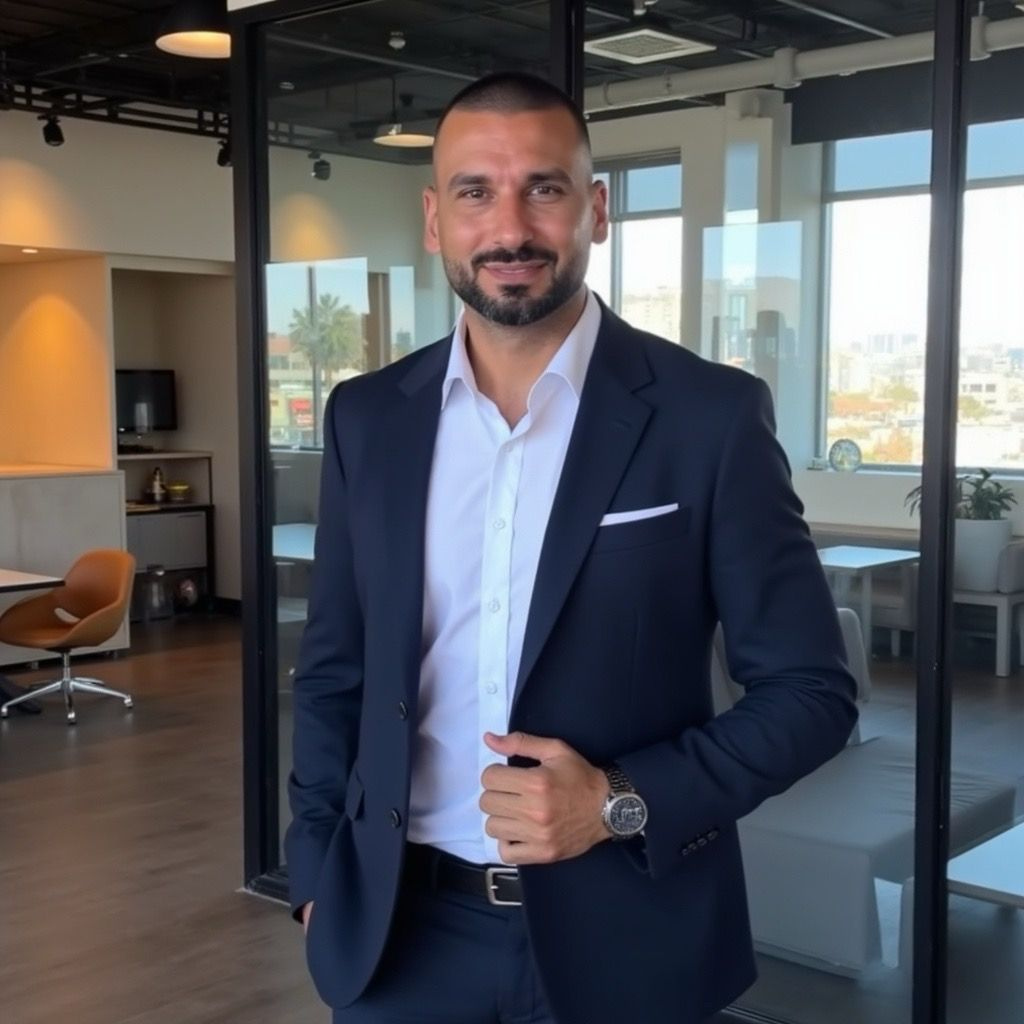 Özkan Tanis, Gründer von Hello Malta, im modernen Büro – Experte für Auswanderung und Neustart auf Malta.